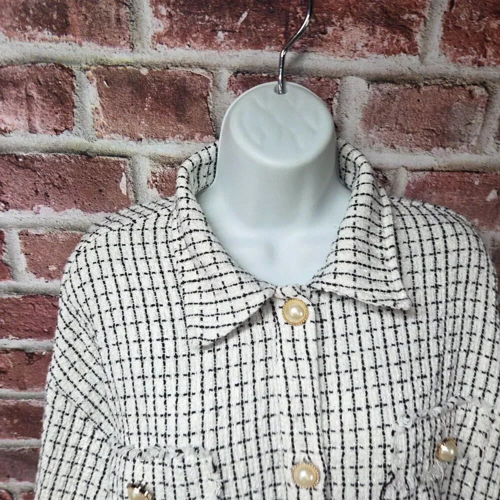 Andree by Unit Button Down Shirt‎ | Women’s Medium | Black & White Collared